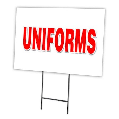 Signmission Uniforms Yard Sign & Stake outdoor plastic coroplast window, C-1824 Uniforms C-1824 Uniforms